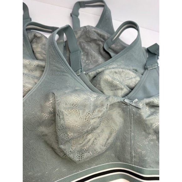 Lot of 3 Cacique Teal Lace Unlined Full Coverage No-Wire Bralette Bra 42DD 2198 - Picture 5 of 5